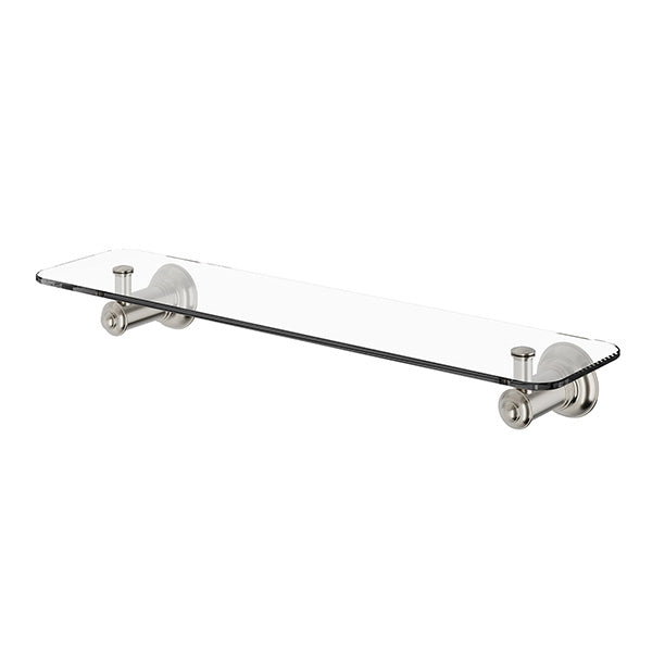 Phoenix Cromford Glass Shelf 450mm - Brushed Nickel-134-8600-40-blue-leaf-bathware