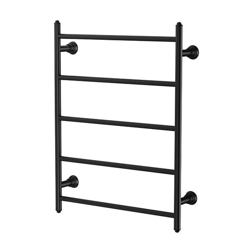 Phoenix Cromford Heated Towel Ladder 550mm - Matte Black-134-8750-10-blue-leaf-bathware