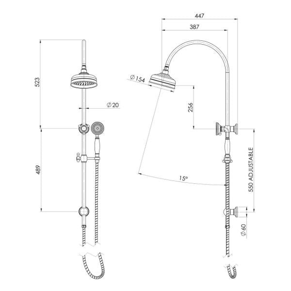 Phoenix Cromford Twin Shower - Chrome-134-6510-00-blue-leaf-bathware