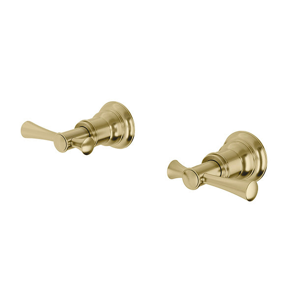 Phoenix Cromford Wall Top Assemblies 15mm Extended Spindles - Brushed Gold-134-0670-12-blue-leaf-bathware