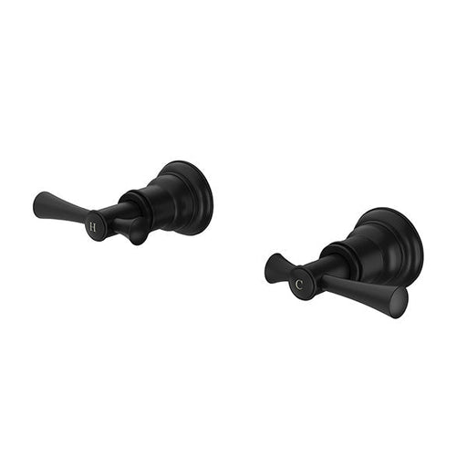 Phoenix Cromford Wall Top Assemblies 15mm Extended Spindles - Matte Black-134-0670-10-blue-leaf-bathware