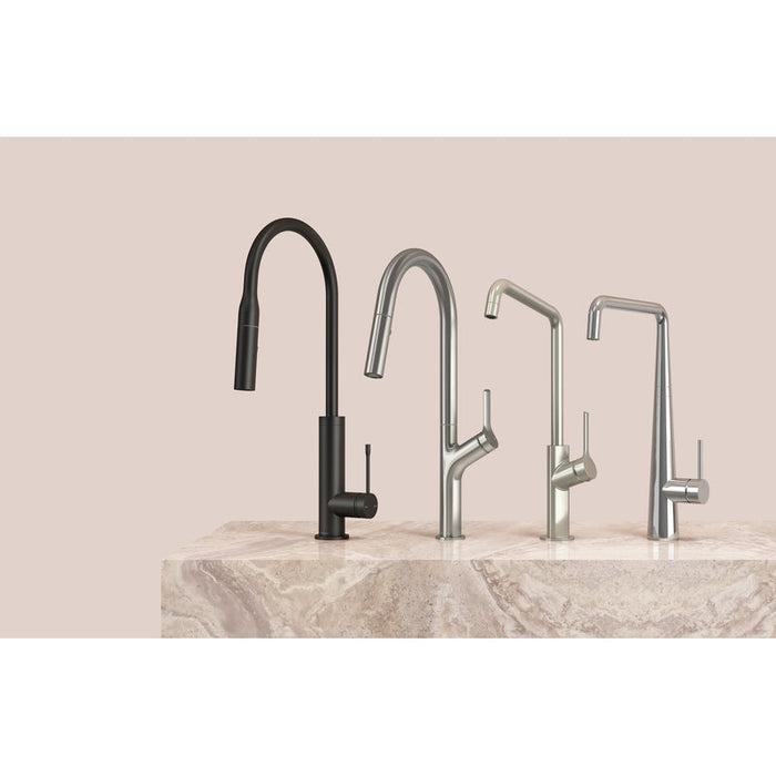 Phoenix Deja Pull Out Sink Mixer 220mm - Brushed Nickel-126-7330-40-blue-leaf-bathware