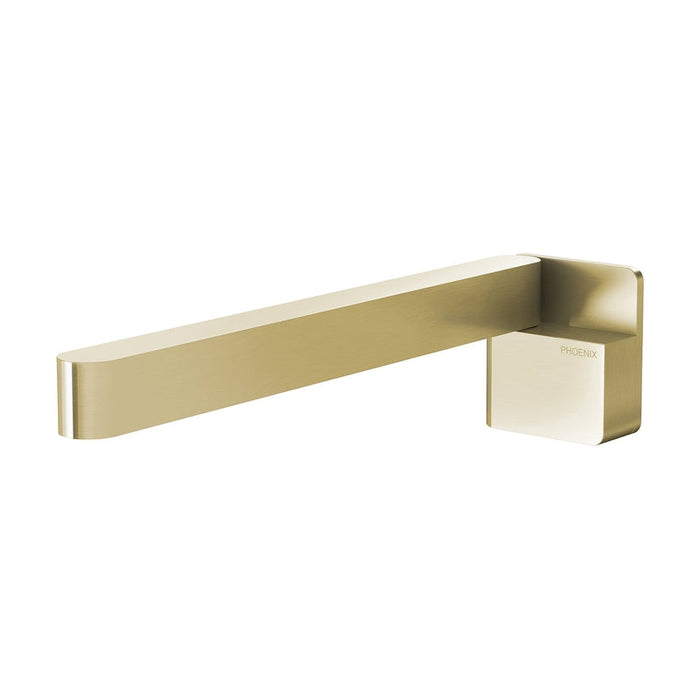 Phoenix Designer Swivel Bath Outlet 230mm Squareline - Brushed Gold-121-0881-12-blue-leaf-bathware