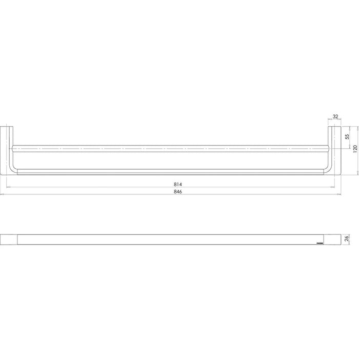 Phoenix Gloss Double Towel Rail 800mm - Brushed Gold-GS811-12-blue-leaf-bathware