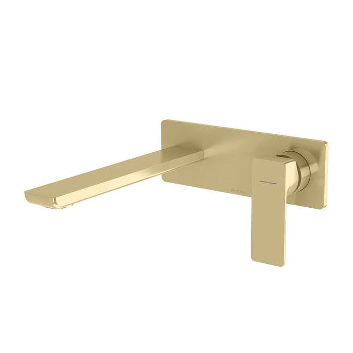 Phoenix Gloss MKII SwitchMix Wall Basin / Bath Mixer Set 200mm - Brushed Gold-135-2810-12-blue-leaf-bathware