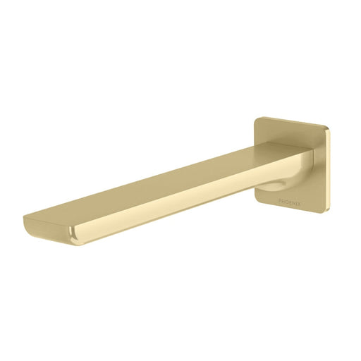 Phoenix Gloss MKII Wall Basin / Bath Outlet 200mm - Brushed Gold-135-7610-12-blue-leaf-bathware