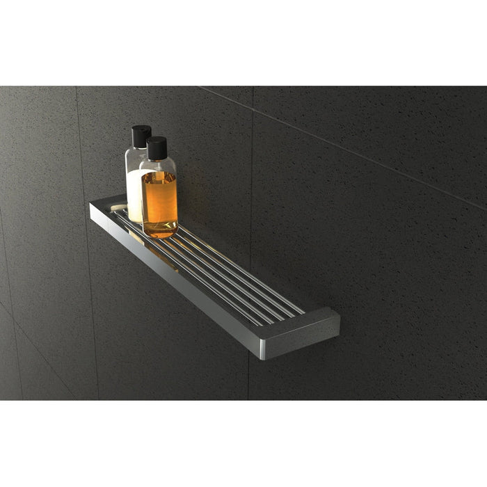 Phoenix Gloss Shower Shelf - Brushed Nickel-GS896-40-blue-leaf-bathware