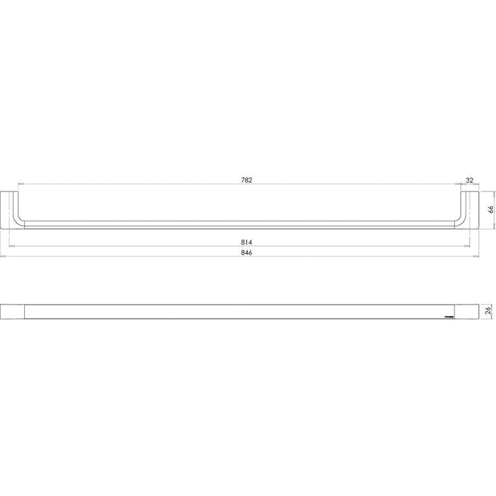 Phoenix Gloss Single Towel Rail 800mm - Chrome-GS802-blue-leaf-bathware