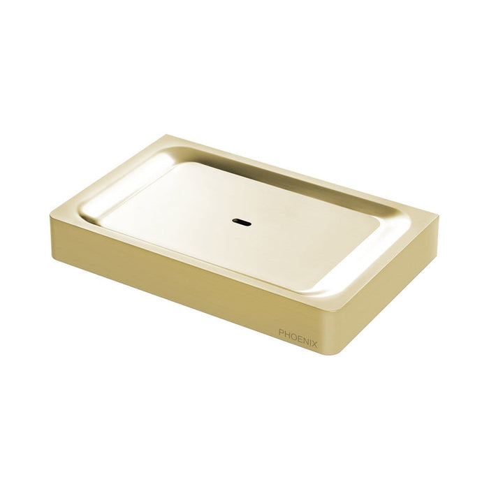 Phoenix Gloss Soap Dish - Brushed Gold-GS895-12-blue-leaf-bathware