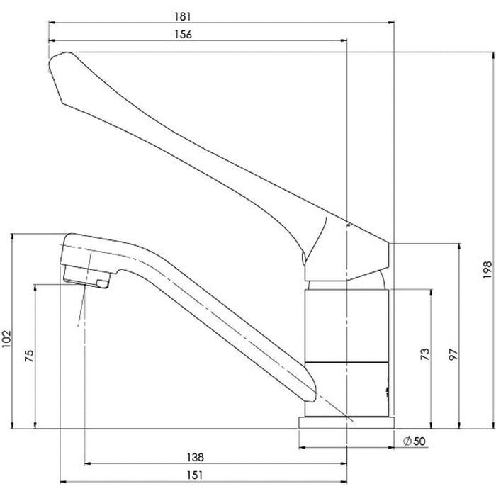 Phoenix Ivy MKII Extended Handle Swivel Basin Mixer - Chrome-155-7710-00-blue-leaf-bathware