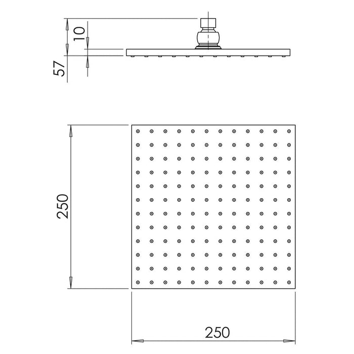 Phoenix Lexi Shower Rose 250mm Square - Chrome-LE5002-00-blue-leaf-bathware