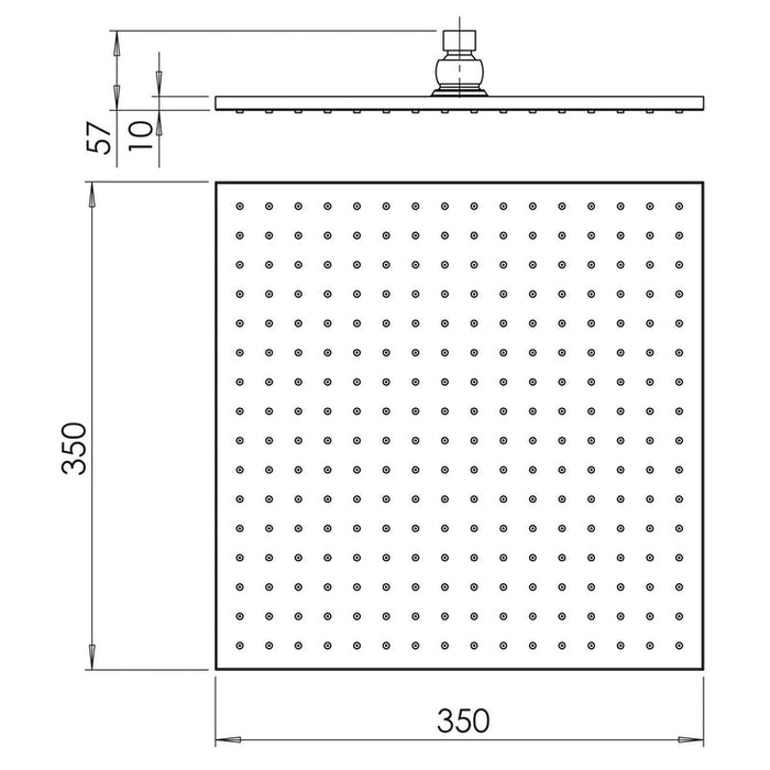 Phoenix Lexi Shower Rose 350mm Square - Chrome-LE5001-00-blue-leaf-bathware