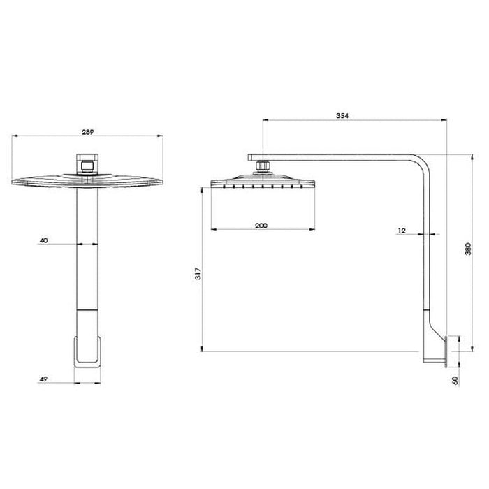 Phoenix NX Cape Shower Arm & Rose - Chrome-605-5100-00-blue-leaf-bathware