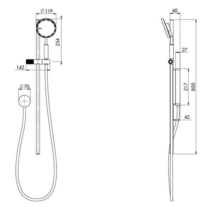 Phoenix NX Iko Rail Shower - Chrome-608-6810-00-blue-leaf-bathware