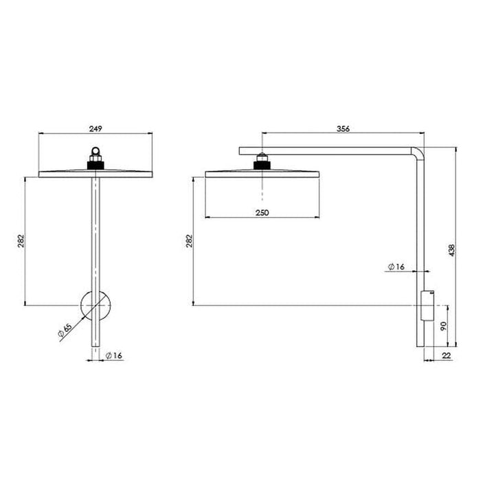 Phoenix NX Iko Shower Arm & Rose - Chrome-608-5100-00-blue-leaf-bathware