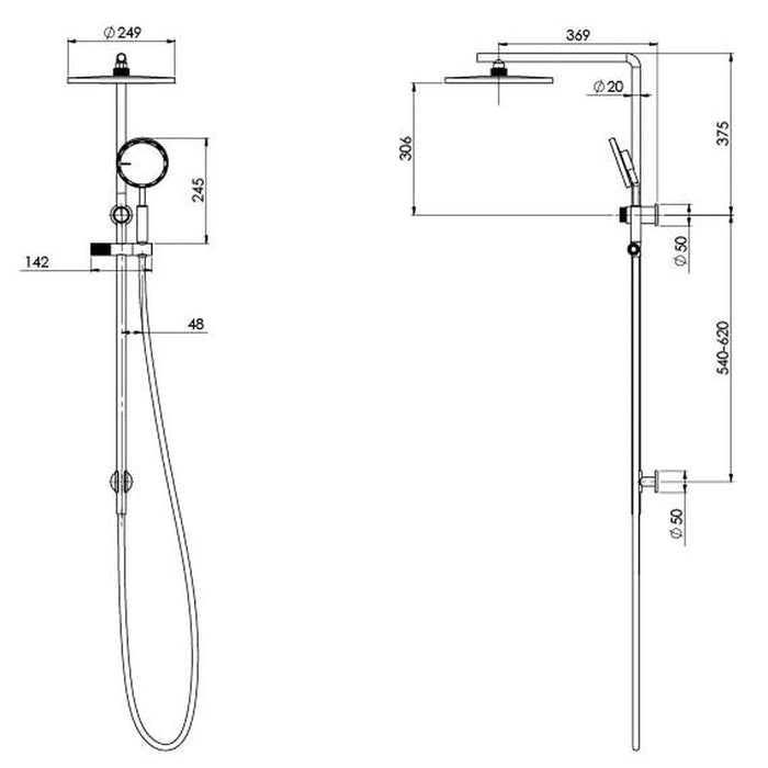 Phoenix NX Iko Twin Shower - Chrome-608-6500-00-blue-leaf-bathware