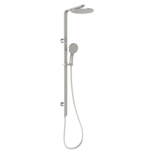 Phoenix NX Quil Twin Shower - Brushed Nickel-606-6500-40-blue-leaf-bathware