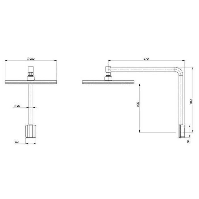 Phoenix NX Vive Shower Arm & Rose - Chrome-604-5100-00-blue-leaf-bathware