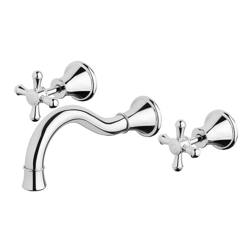 Phoenix Nostalgia Basin / Bath Set 180mm Shepherds Crook - Chrome-NS1126-00-blue-leaf-bathware