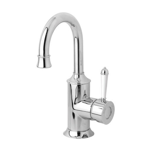 Phoenix Nostalgia Basin Mixer 120mm Gooseneck - Chrome / Natural White-NS770-62-blue-leaf-bathware