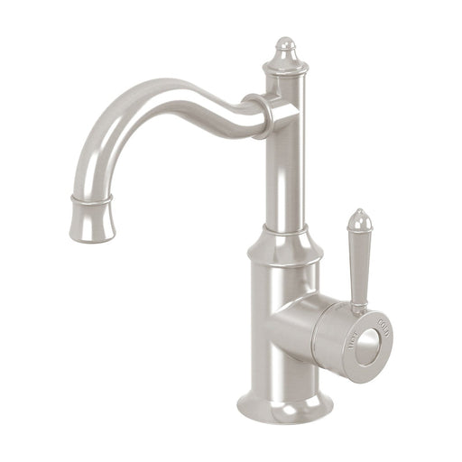 Phoenix Nostalgia Basin Mixer 160mm Shepherds Crook - Brushed Nickel-NS748-40-blue-leaf-bathware