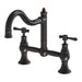 Phoenix Nostalgia Exposed Sink Set Shepherds Crook - Antique Black-NS135-33-blue-leaf-bathware