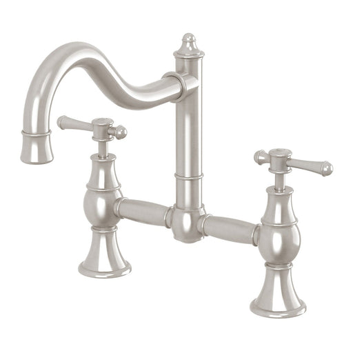 Phoenix Nostalgia Exposed Sink Set Shepherds Crook - Brushed Nickel-NS135-40-blue-leaf-bathware