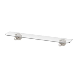 Phoenix Nostalgia Glass Shelf - Brushed Nickel-NS896-40-blue-leaf-bathware