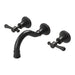 Phoenix Nostalgia Lever Basin / Bath Set 180mm Shepherds Crook - Antique Black-NS1127-33-blue-leaf-bathware