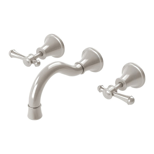 Phoenix Nostalgia Lever Basin / Bath Set 180mm Shepherds Crook - Brushed Nickel-NS1127-40-blue-leaf-bathware