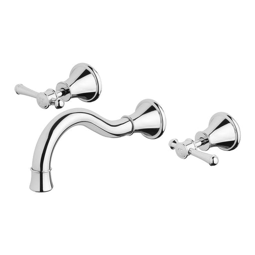 Phoenix Nostalgia Lever Basin / Bath Set 180mm Shepherds Crook - Chrome-NS1127-00-blue-leaf-bathware