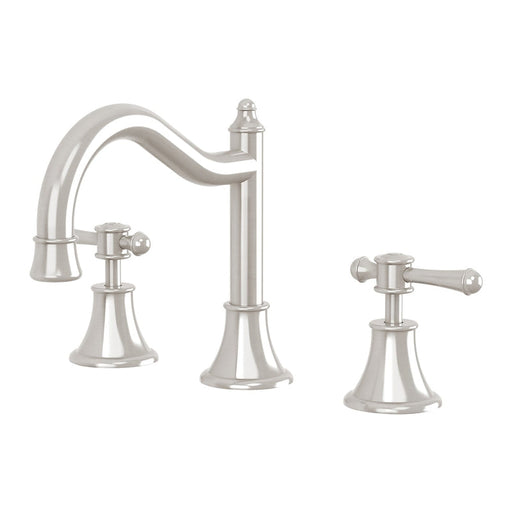 Phoenix Nostalgia Lever Basin Set Shepherds Crook - Brushed Nickel-NS104L-40-blue-leaf-bathware