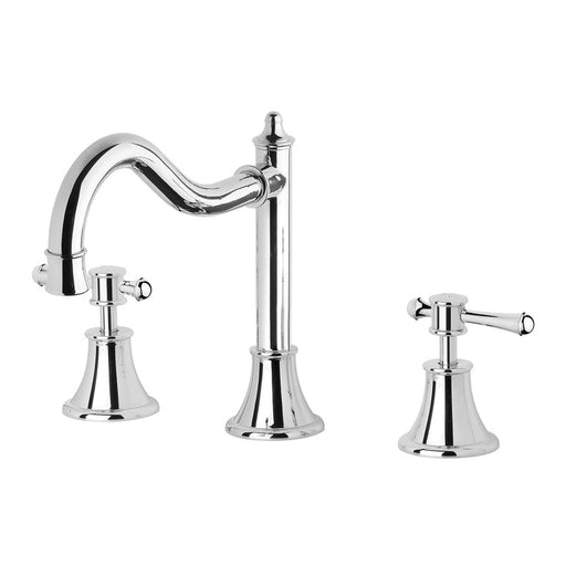 Phoenix Nostalgia Lever Basin Set Shepherds Crook - Chrome-NS104L CHR-blue-leaf-bathware