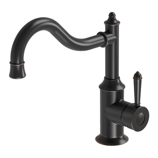 Phoenix Nostalgia Sink Mixer 220mm Shepherds Crook - Antique Black-NS738-33-blue-leaf-bathware