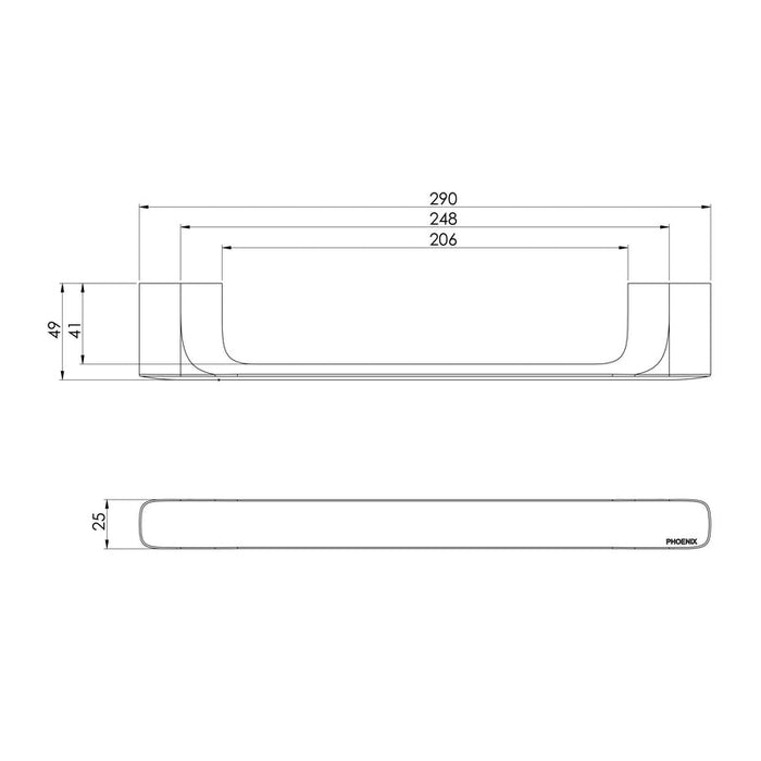 Phoenix Nuage Hand Towel Rail - Matte White-129-8500-80-blue-leaf-bathware