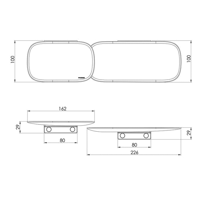 Phoenix Nuage Shower Shelves - Matte White-129-8600-80-blue-leaf-bathware