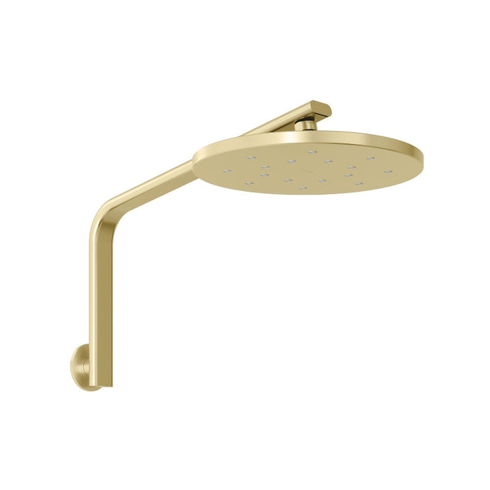 Phoenix Oxley High-Rise Shower Arm and Rose - Brushed Gold-610-5300-12-blue-leaf-bathware