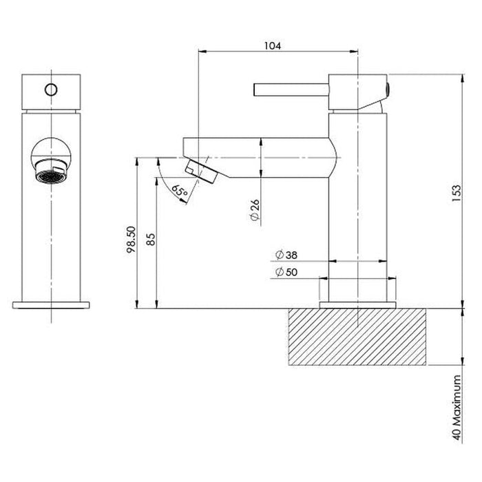 Phoenix Pina Basin Mixer - Matte Black-153-7700-10-blue-leaf-bathware