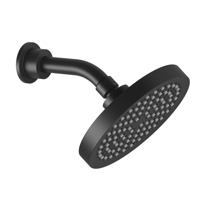 Phoenix Pina Shower Arm & 150mm Round Rose - Matte Black-153-5900-10-blue-leaf-bathware