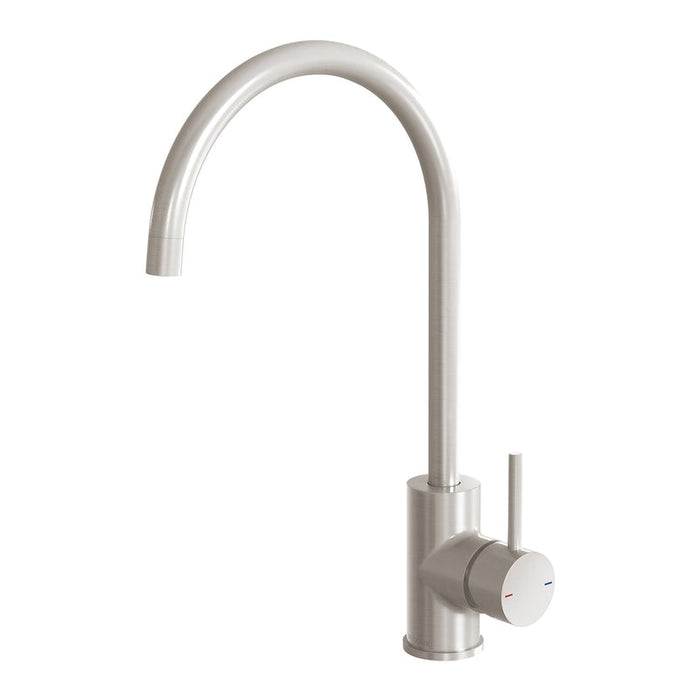 Phoenix Pina Sink Mixer 200mm Gooseneck - Brushed Nickel-153-7330-40-blue-leaf-bathware