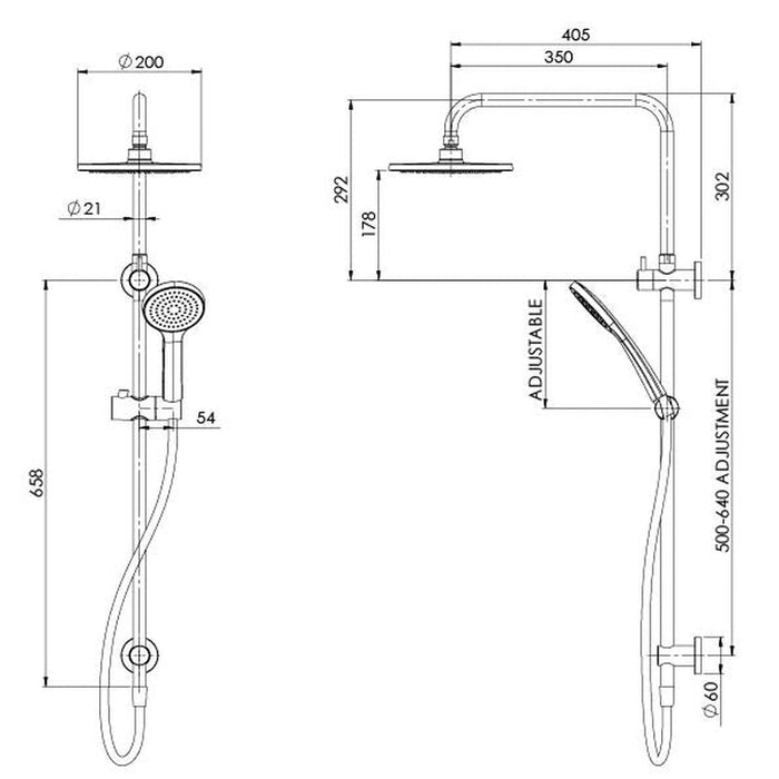 Phoenix Pina Twin Shower - Brushed Nickel-153-6500-40-blue-leaf-bathware