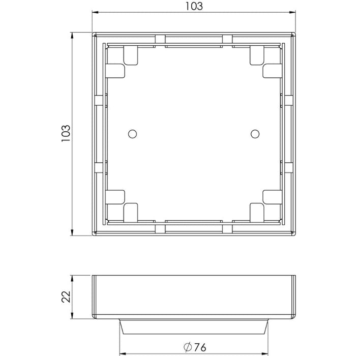 Phoenix Point Drain Tile Insert 100mm Outlet 76mm - Matte Black-202-1204-10-blue-leaf-bathware