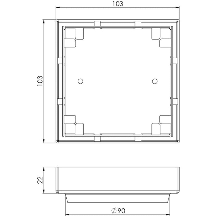 Phoenix Point Drain Tile Insert 100mm Outlet 90mm - Matte Black-202-1205-10-blue-leaf-bathware