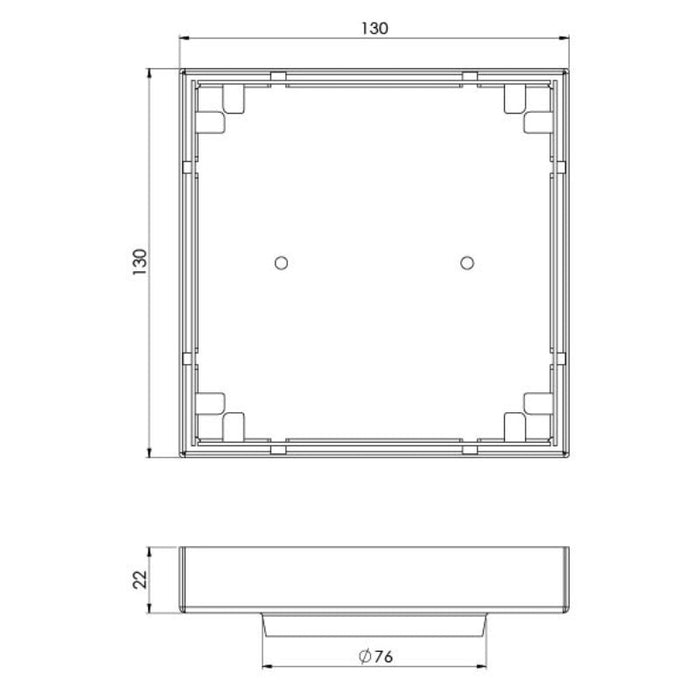 Phoenix Point Drain Tile Insert 130mm Outlet 76mm - Matte Black-202-1304-10-blue-leaf-bathware