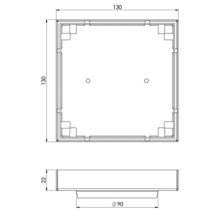 Phoenix Point Drain Tile Insert 130mm Outlet 90mm - Stainless Steel-202-1305-51-blue-leaf-bathware