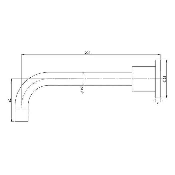 Phoenix Radii Bath Outlet 200mm - Chrome-RA071 CHR-blue-leaf-bathware