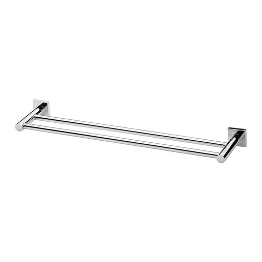 Phoenix Radii Double Towel Rail 600mm Square Plate - Chrome-RS813 CHR-blue-leaf-bathware