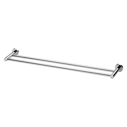 Phoenix Radii Double Towel Rail 800mm Round Plate - Chrome-RA812 CHR-blue-leaf-bathware