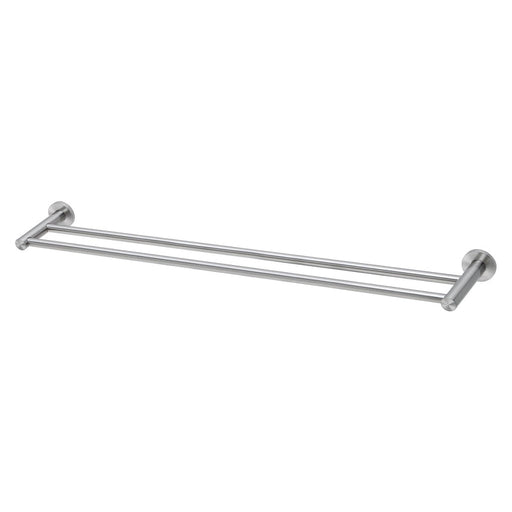 Phoenix Radii SS 316 Double Towel Rail 800mm Round Plate - Stainless Steel-RA812-51-blue-leaf-bathware