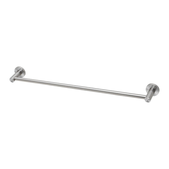 Phoenix Radii SS 316 Single Towel Rail 600mm Round Plate - Stainless Steel-RA804-51-blue-leaf-bathware